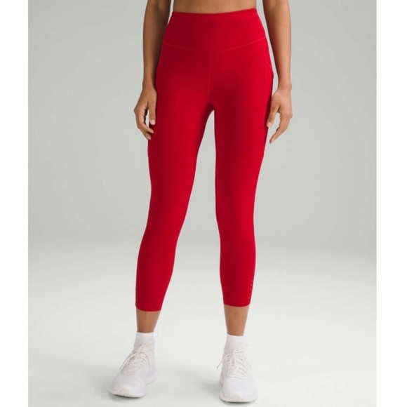 lululemon athletica Pants - Lululemon Fast & Free High Rise Tights Leggings Reflective Dark Red Size 2 NWT